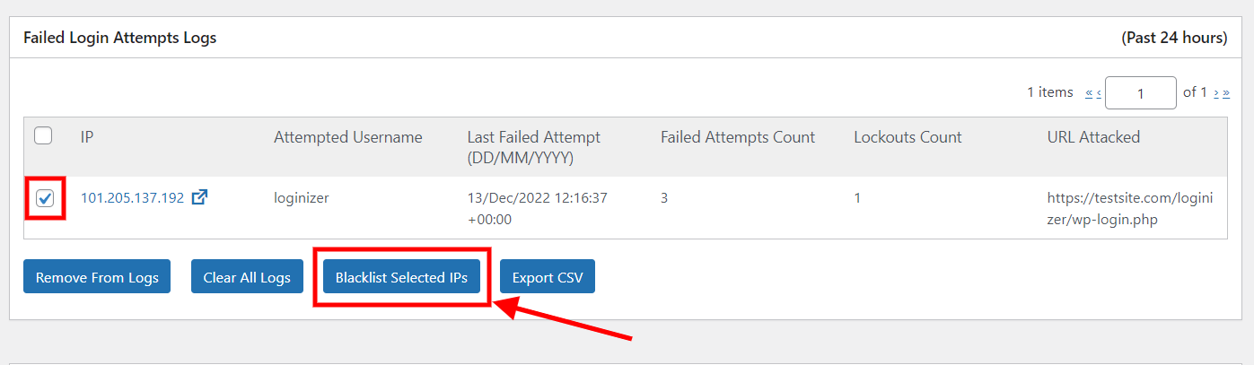 Loginizer Block Failed Attempts IP