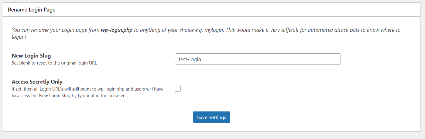 WordPress security rename login slug WordPress security rename login slug