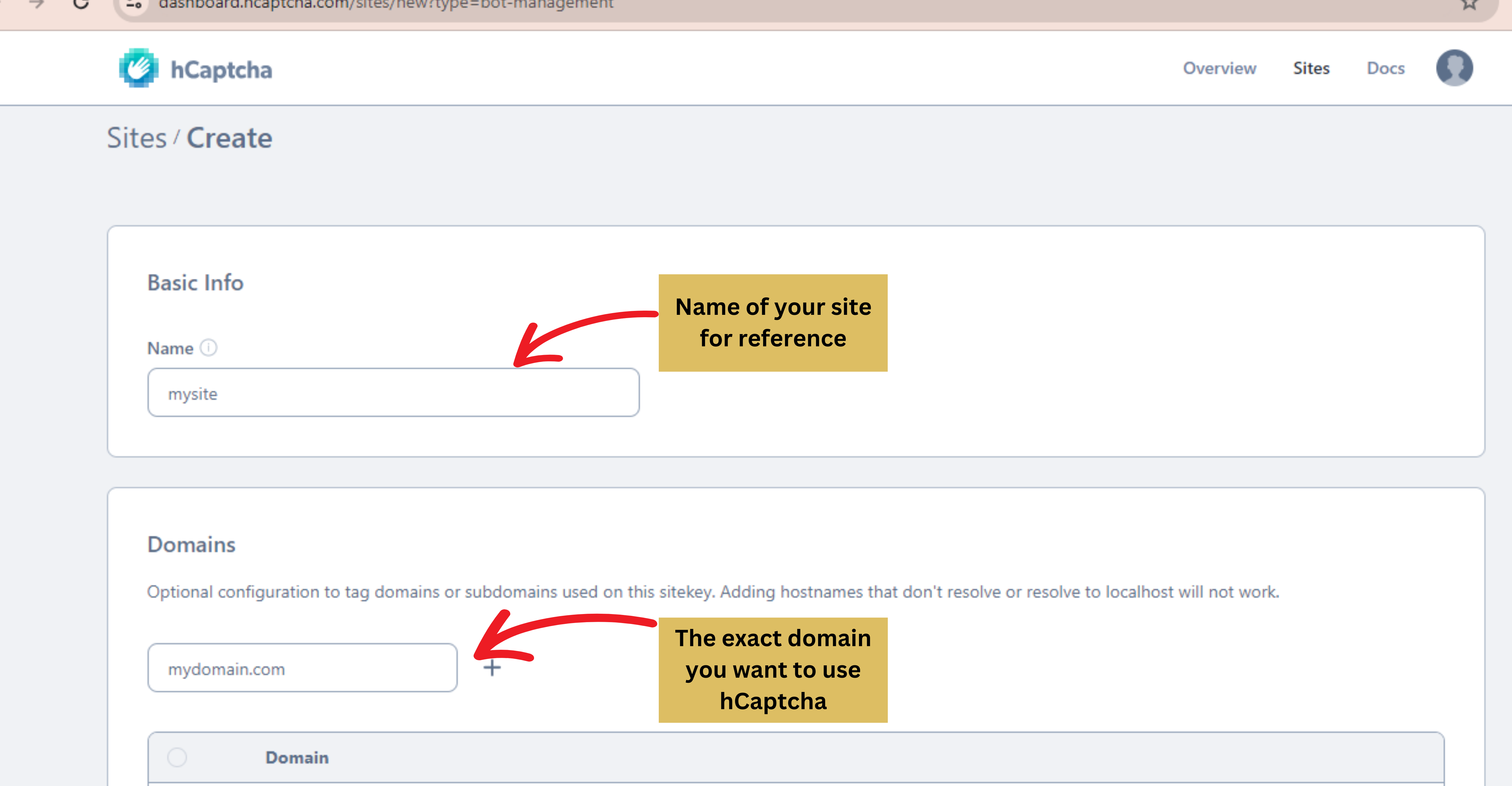 site name and domain site name and domain