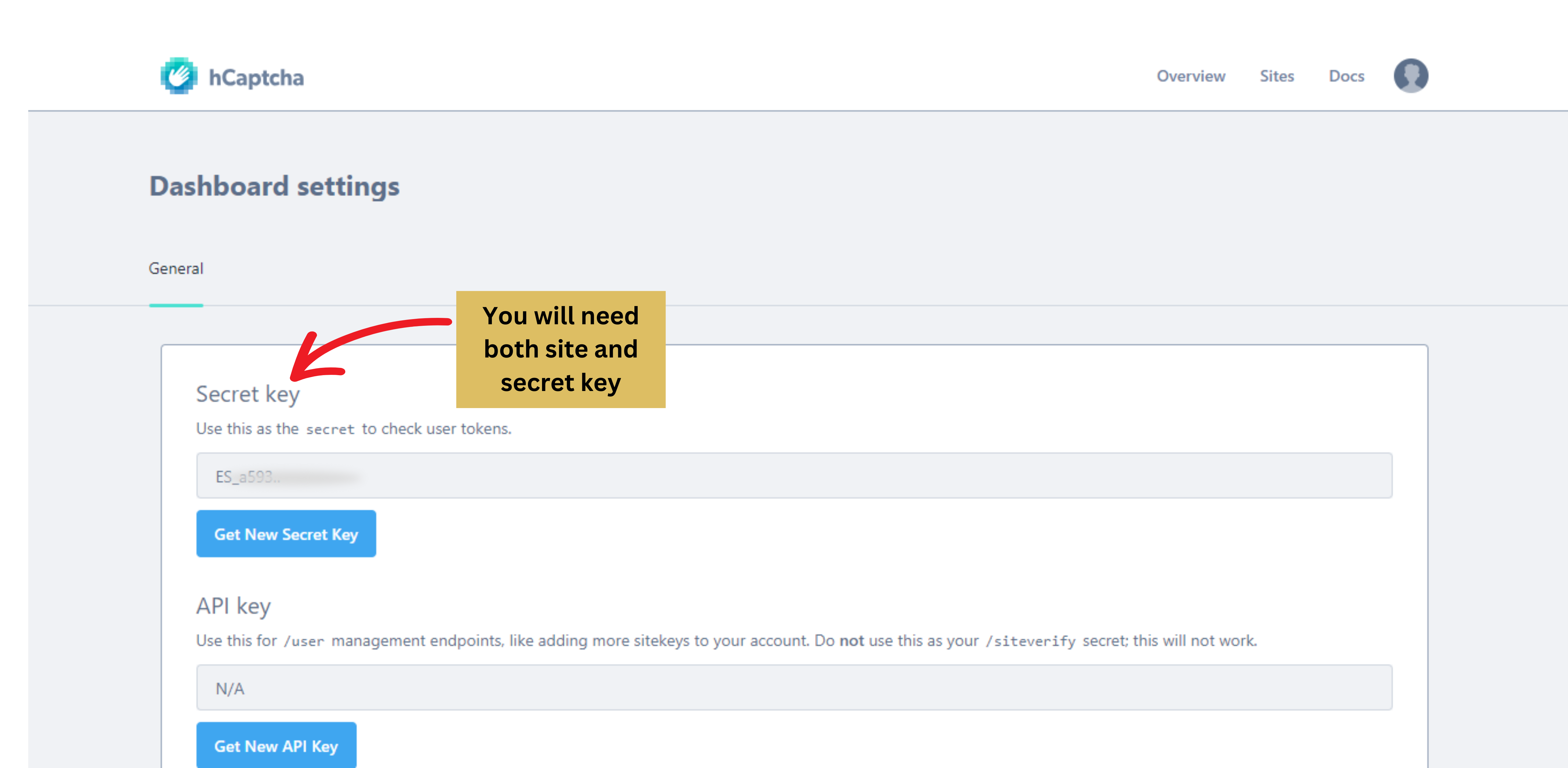 You will need both site and Secret key (1) You will need both site and Secret key (1)